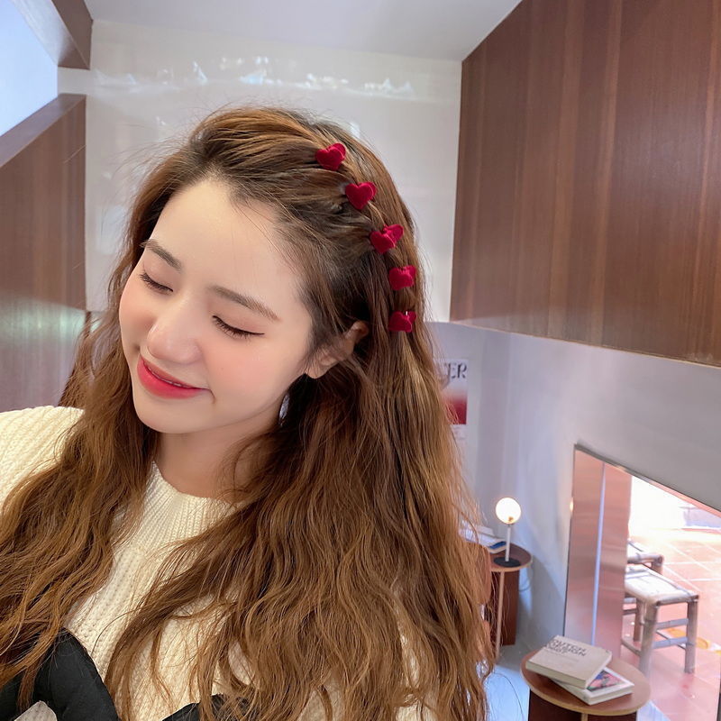 Korean New Flocking Mini Claw Clip Trumpet Bangs Side Clip Hair Clip for Broken Hair Temperament Hair Clips Hair Accessories