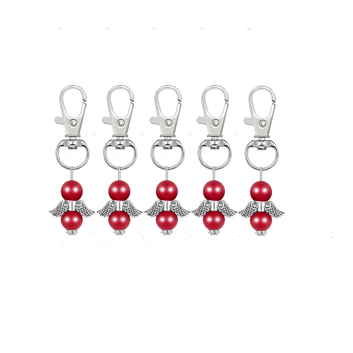 Trade Hot Selling Christmas Decorations Guardian Angel Wings Keychain Gift Bag Pendant Christmas Tree Hot Selling Models