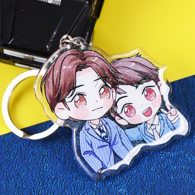 Acrylic Key Chain Customization Star Creative Advertising Key Chain DIY Cartoon Animation Pendant Keychain Customized