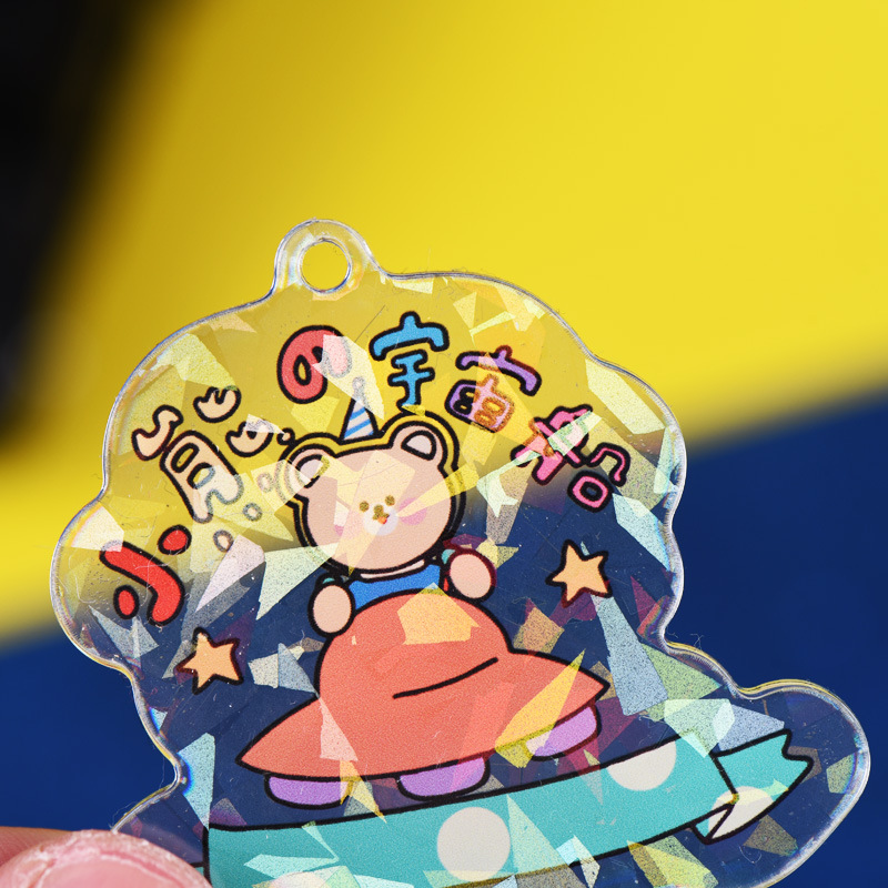 Acrylic Key Chain Customization Star Creative Advertising Key Chain DIY Cartoon Animation Pendant Keychain Customized