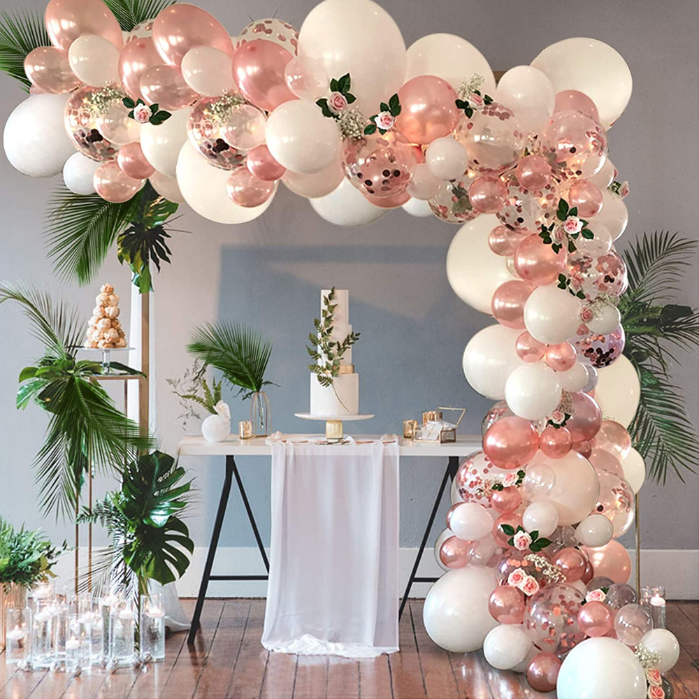 Cross-Border Amazon Rose Gold Balloon Chain Set Birthday Atmosphere Arrangement Package Party Wedding Holiday Supplies