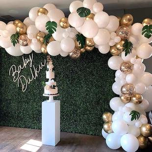 Cross-Border Hot Sale Macaron Pink Balloon Set Baby Ins Style Birthday Wedding Room Party Decoration 117pcs