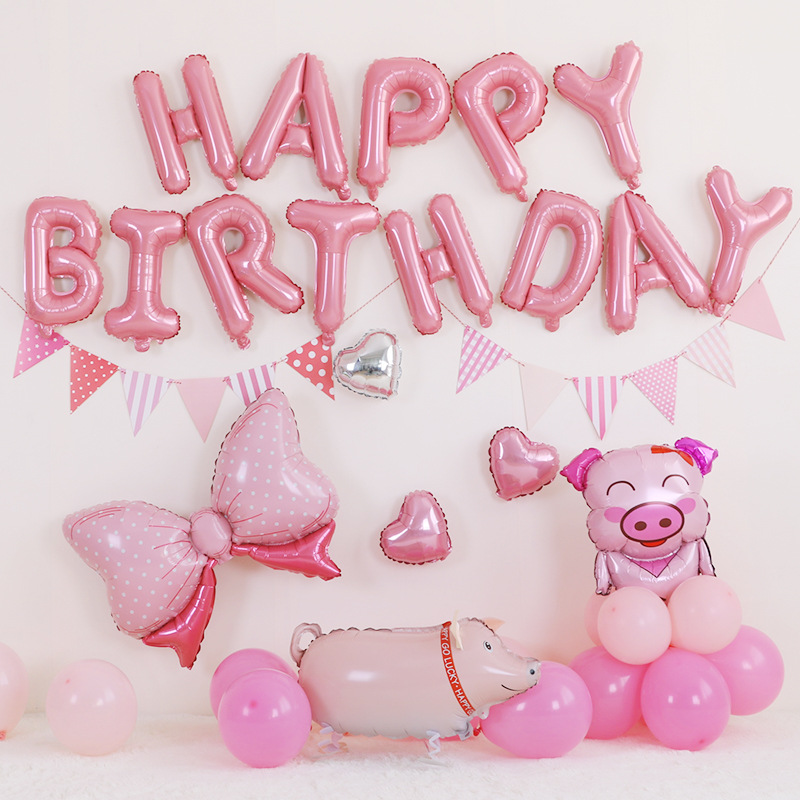 Children&#039;s Birthday Theme Party Decoration Aluminum Film Balloon Captain America Unicorn Letter Balloon Package Wholesale