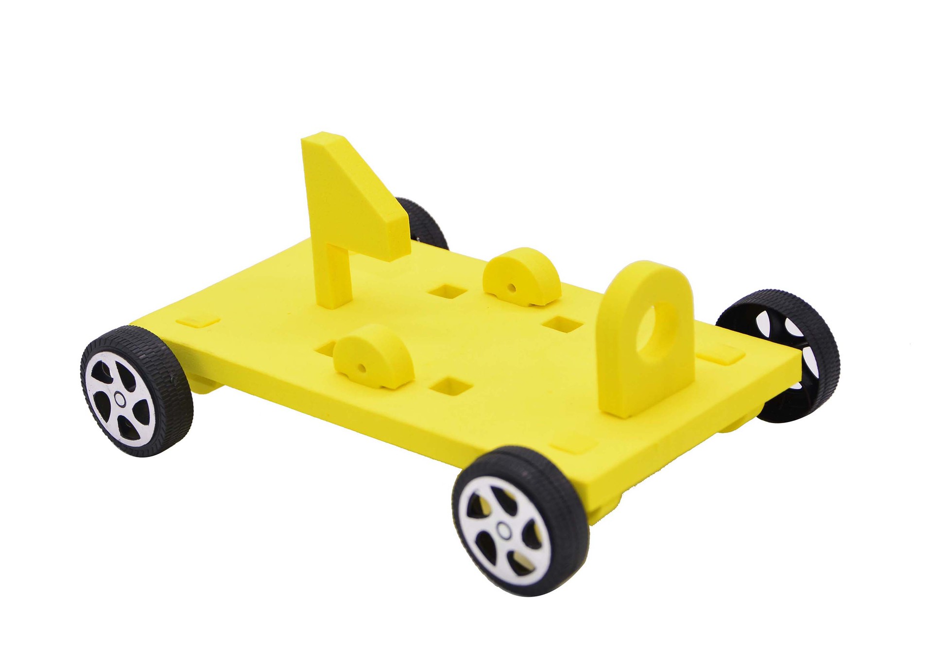 Students' homework teacher xing balloon car technology small production STEM science lab