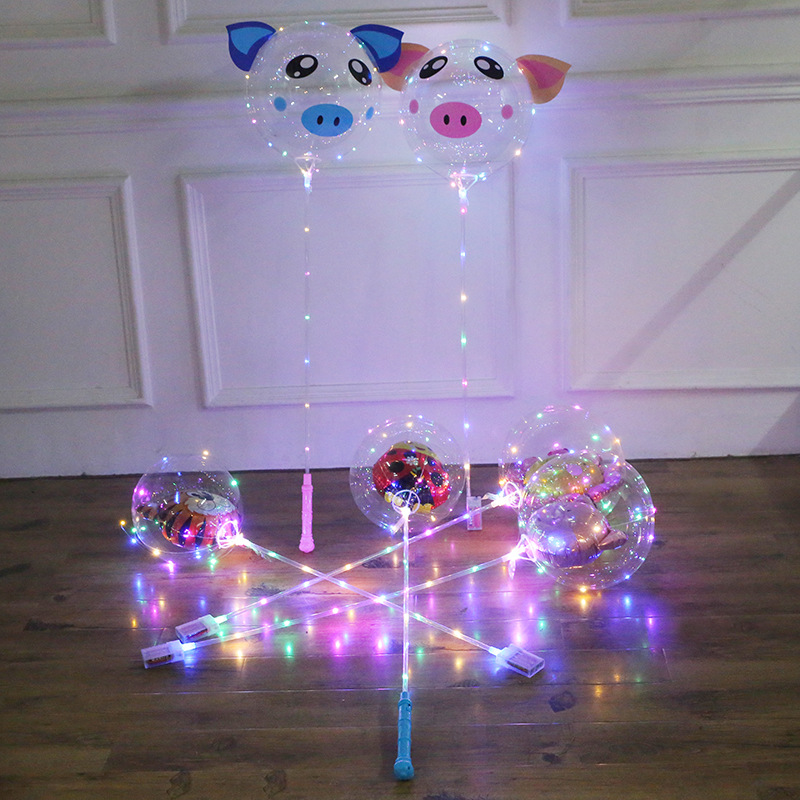 New Online Red Balloon 20-Inch round Bounce Ball Luminous Balloon Portable Flash LED Luminous Ball Factory Wholesale