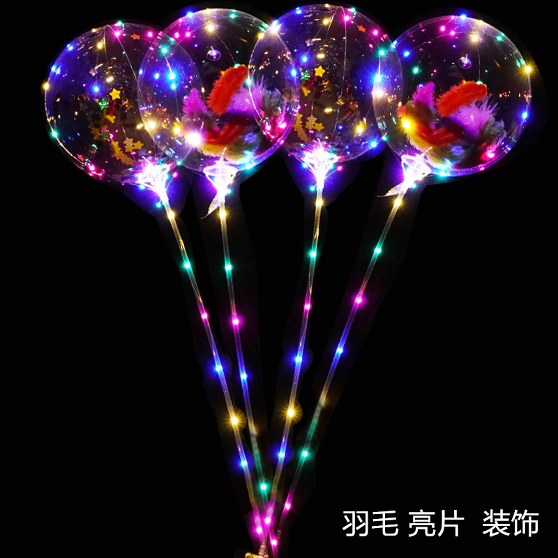 New Online Red Balloon 20-Inch round Bounce Ball Luminous Balloon Portable Flash LED Luminous Ball Factory Wholesale