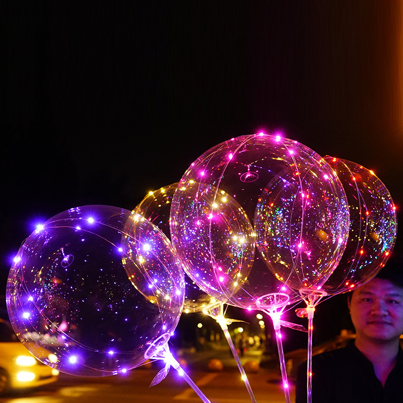 New Online Red Balloon 20-Inch round Bounce Ball Luminous Balloon Portable Flash LED Luminous Ball Factory Wholesale