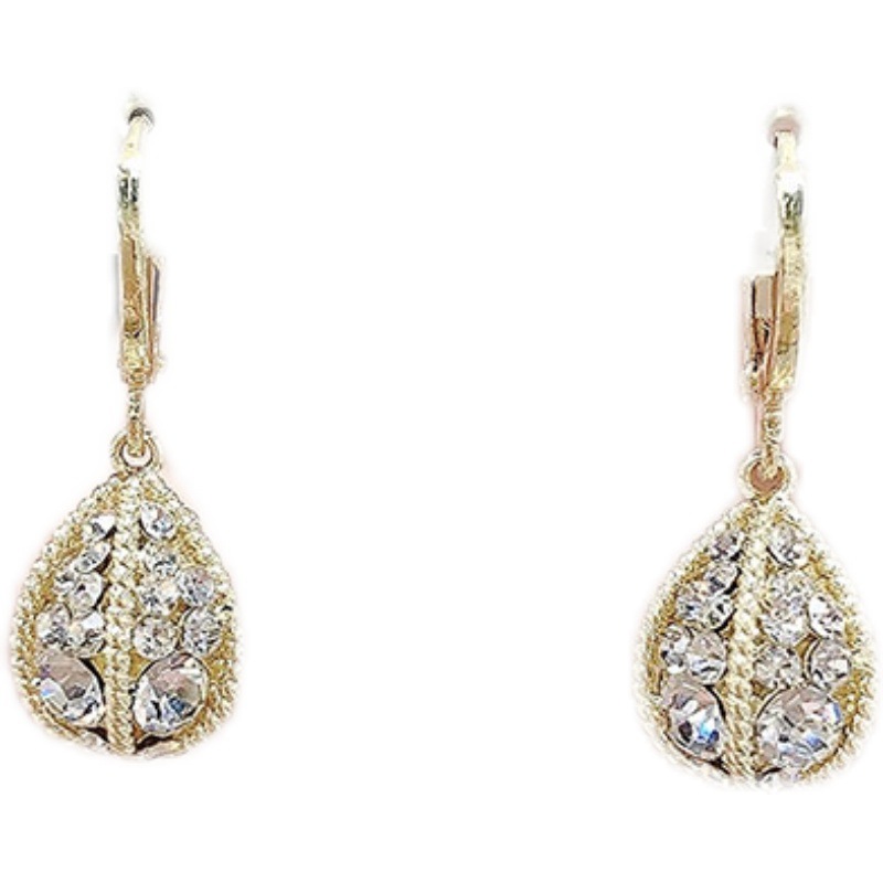 [Confession Balloon] Live Broadcast Hot-Selling Earrings Female Water Drop Ear Clip Fashion Exquisite Online Influencer Refined Eardrops Earrings