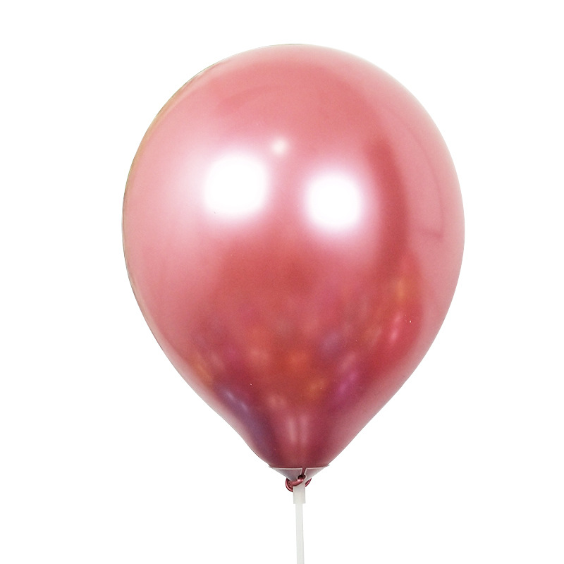 Cross-Border Wholesale 5-Inch 10-Inch 12-Inch Thick Latex Metallic Chrome Balloon Wedding Decoration Website Red Metal Balloon