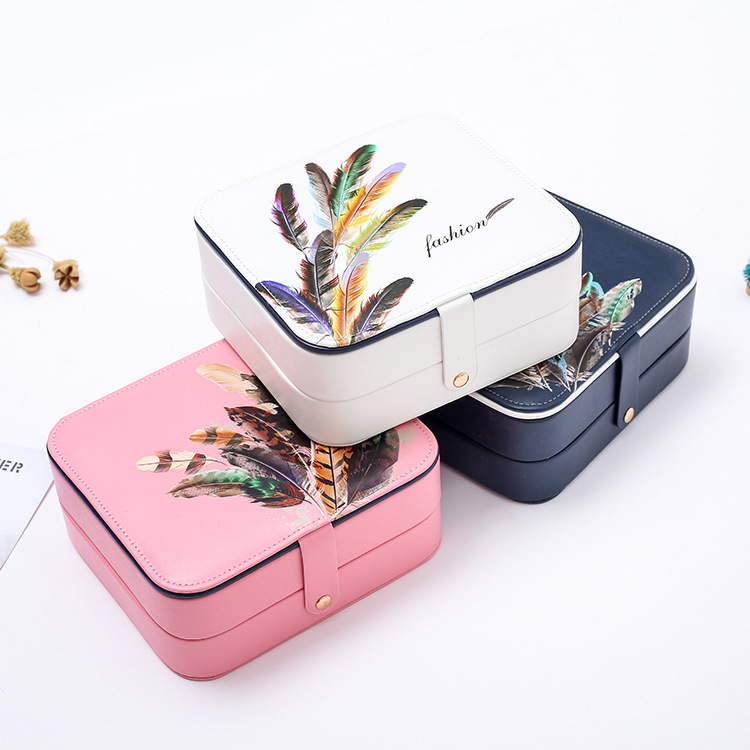 One Product Dropshipping Double-Layer Jewelry Box Women&#039;s European-Style Jewelry Storage Box Earrings Wedding and Birthday Gift Ring Box