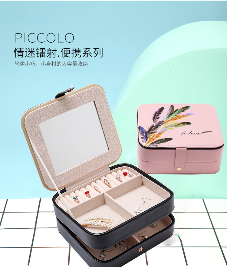 One Product Dropshipping Double-Layer Jewelry Box Women's European-Style Jewelry Storage Box Earrings Wedding and Birthday Gift Ring Box One Product Dropshipping Double-Layer Jewelry Box Women's European-Style Jewelry Storage Box Earrings Wedding and Birthday Gift Ring Box
