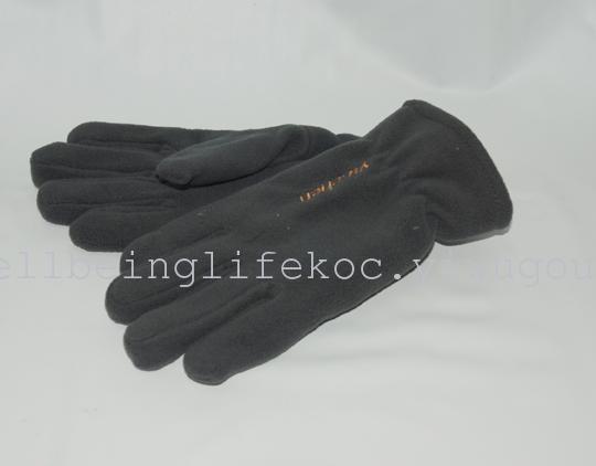 FGV-11 Europe and the supermarket chain direct solid-color embroidered men and women's double-layer fleece gloves