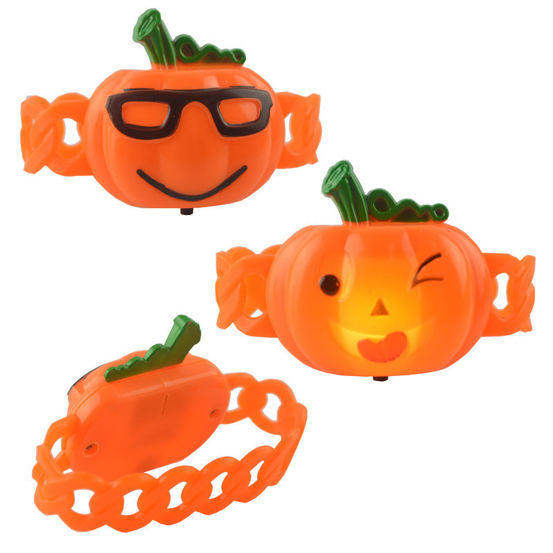 Halloween Luminous Bracelet Children&#039;s Flash Wrist Strap Toy Pumpkin Lamp Ghost Festival Kindergarten Gifts Luminous Toy