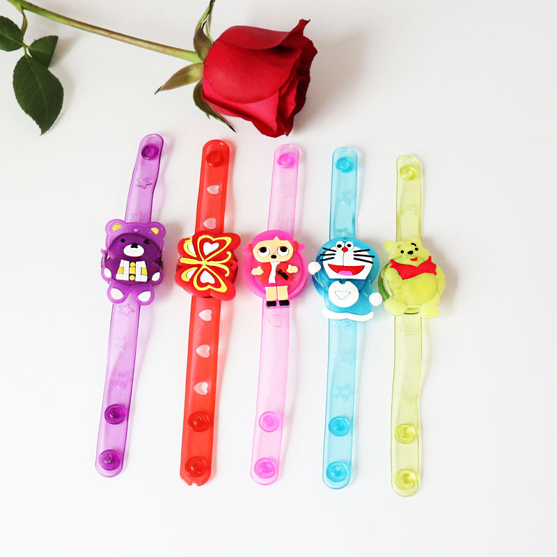 Flash Bracelet Luminous Watch Children&#039;s Cartoon Wrist Strap Creative Stall Toy Wholesale Supply WeChat Business Scan Code