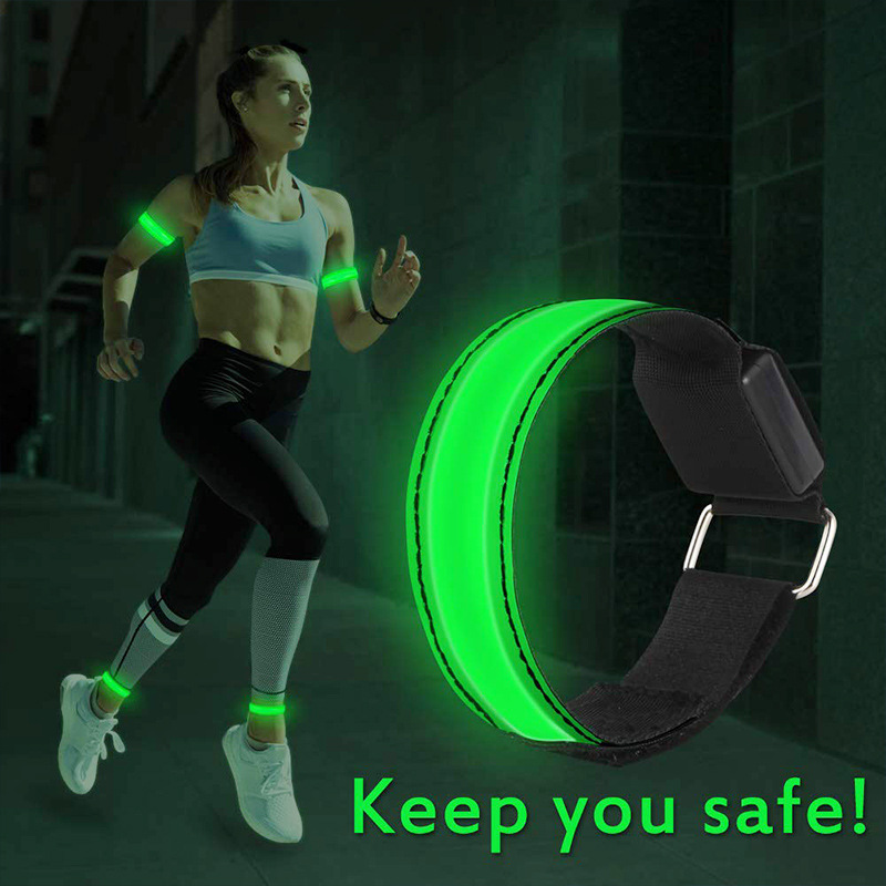 Charging LED Luminous Arm Band Led Reflective Bracelet Luminous Amazon/Outdoor Sports Cross-Border Products with Night Running
