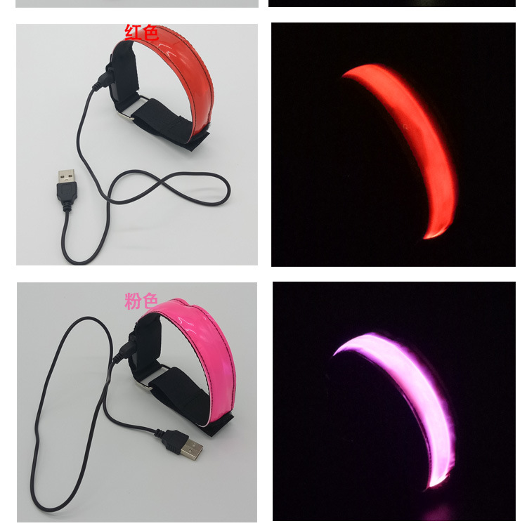 Charging LED Luminous Arm Band Led Reflective Bracelet Luminous Amazon/Outdoor Sports Cross-Border Products with Night Running Charging LED Luminous Arm Band Led Reflective Bracelet Luminous Amazon/Outdoor Sports Cross-Border Products with Night Running