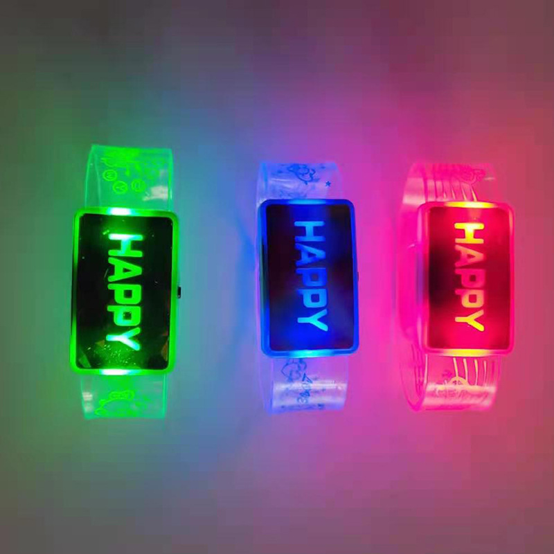 Flash Wristband Luminous Cartoon Bracelet Led Festival Concert Cheering Props Happy Luminous Bracelet Flash Wristband Luminous Cartoon Bracelet Led Festival Concert Cheering Props Happy Luminous Bracelet