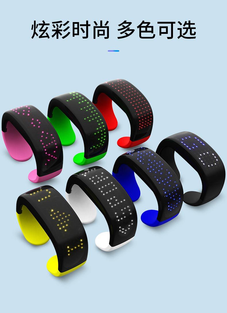 Factory Direct Sales Cross-Border Led Bracelet Nightclub Bar Party Cheering Props Text Moving Picture Luminous Display Bracelet Factory Direct Sales Cross-Border Led Bracelet Nightclub Bar Party Cheering Props Text Moving Picture Luminous Display Bracelet