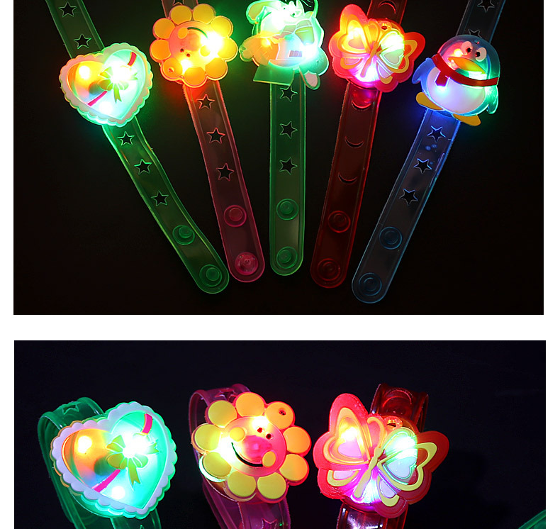 Flash Wristband Luminous Cartoon Bracelet Luminous Watch Band Cartoon Bracelet Flash Toy Factory Wholesale