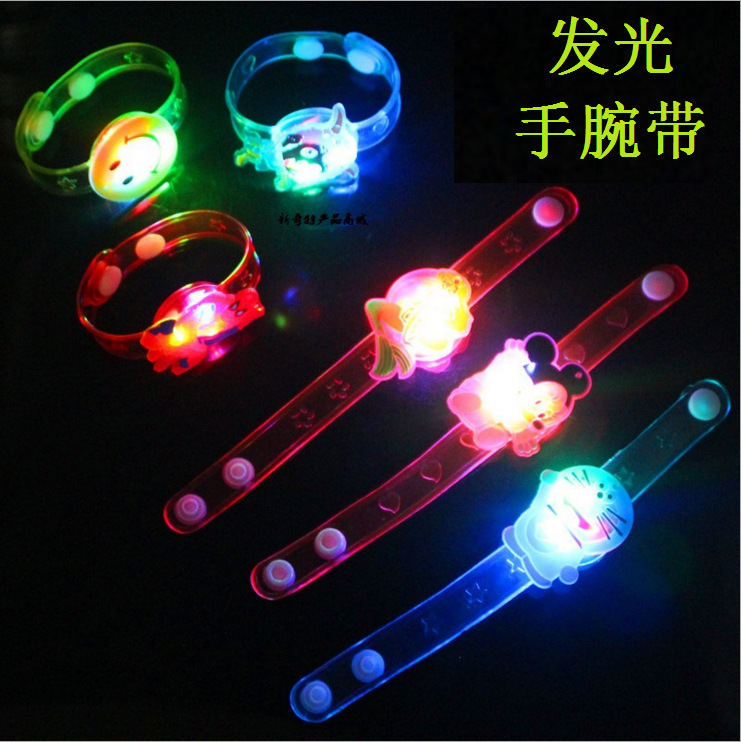 Flash Wristband Luminous Cartoon Bracelet Luminous Watch Band Cartoon Bracelet Flash Toy Factory Wholesale