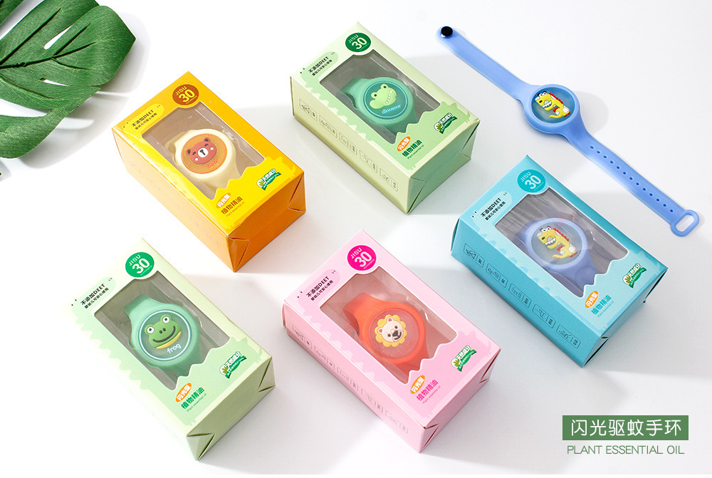 Cartoon Flash Mosquito Repellent Bracelet Luminous Anti-Mosquito Watch Mosquito Repellent Patch Children's Luminous Watch Mosquito Repellent Buckle Stall