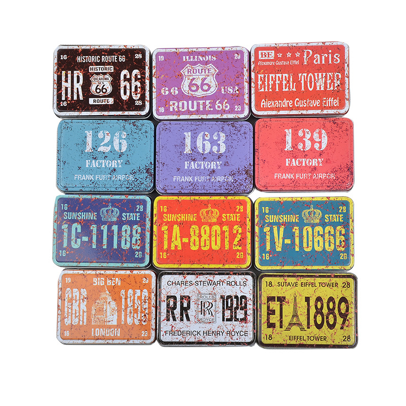 Cartoon receiving box hardware long square box tinplate box wedding candy box jewelry gift box condom box set