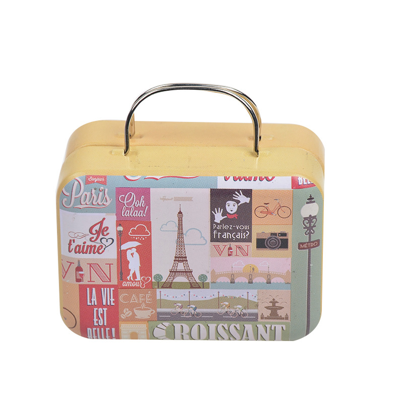 Fashion unique creative suitcase packaging box metal box chocolate tin box gift box wedding candy box Fashion unique creative suitcase packaging box metal box chocolate tin box gift box wedding candy box