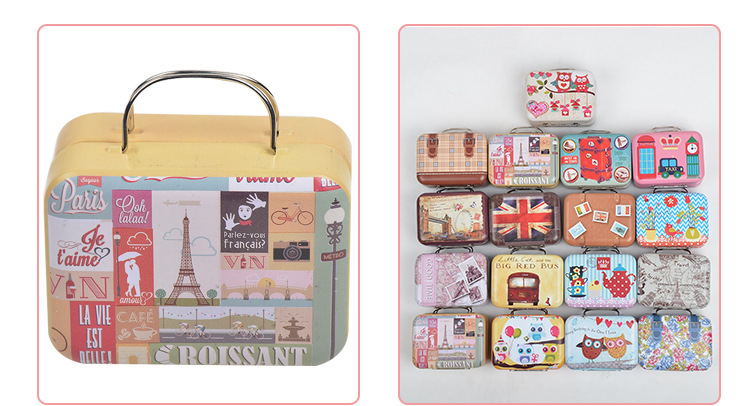Fashion unique creative suitcase packaging box metal box chocolate tin box gift box wedding candy box Fashion unique creative suitcase packaging box metal box chocolate tin box gift box wedding candy box