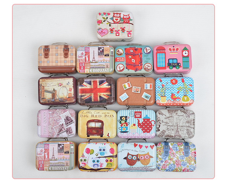 Fashion unique creative suitcase packaging box metal box chocolate tin box gift box wedding candy box Fashion unique creative suitcase packaging box metal box chocolate tin box gift box wedding candy box