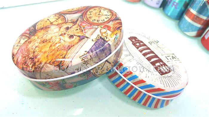 European wind oval tinplate jewelry box candy box jewelry box hut storage boxes wedding gifts