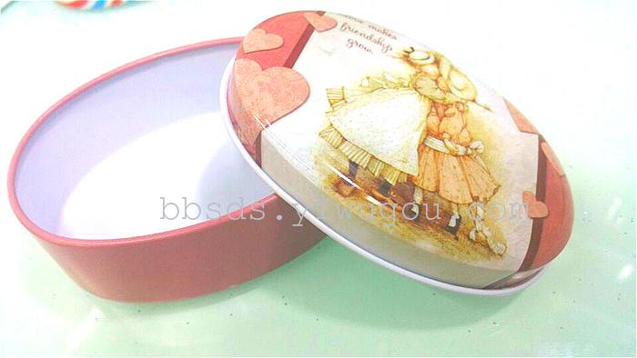European wind oval tinplate jewelry box candy box jewelry box hut storage boxes wedding gifts