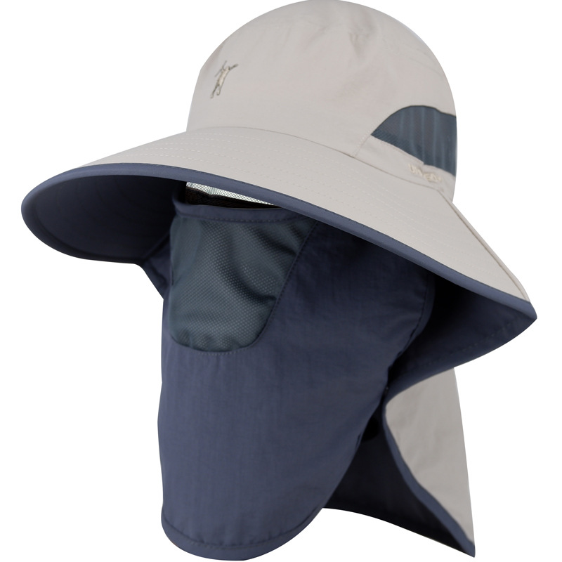 Summer Men and Women Outdoor Sun Protection UV Protection Bucket Hat Waterproof Breathable Sun-Proof Hat Big Brim Fishing Hat