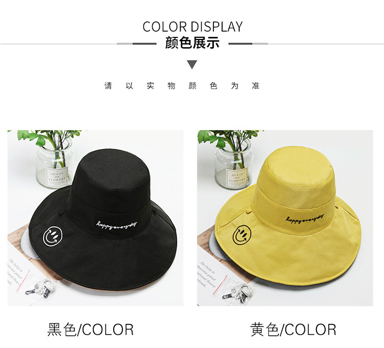Factory Wholesale New Reversible Fisherman Hat Little Daisy Embroidered Sun Hat Korean Fashion Smiley Leisure Basin Hat