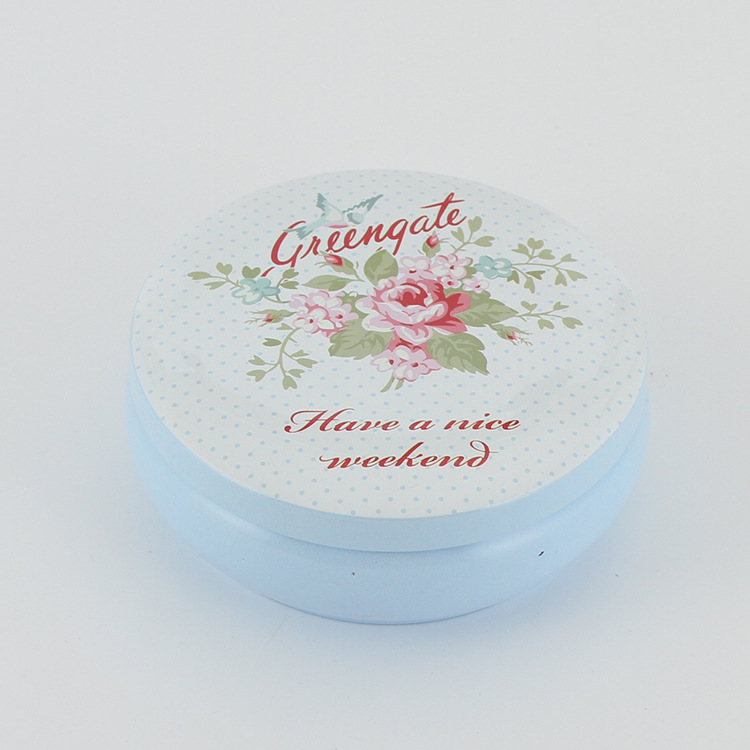 Wholesale happy candy box circular receiving box tinplate exquisite cookies and snacks receiving box manufacturers direct sales Wholesale happy candy box circular receiving box tinplate exquisite cookies and snacks receiving box manufacturers direct sales