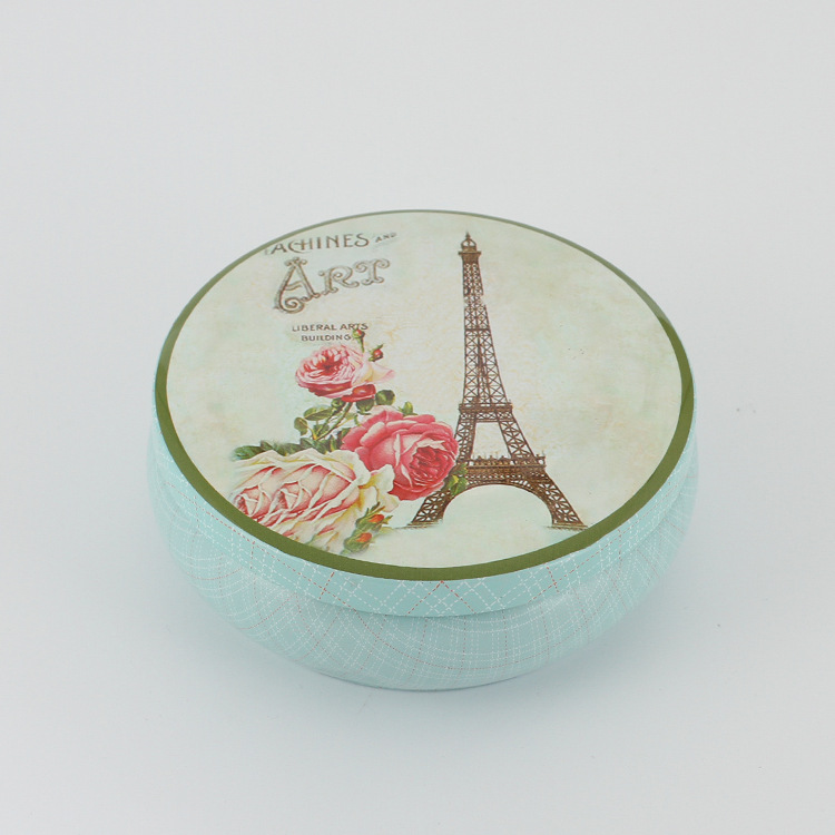 Wholesale happy candy box circular receiving box tinplate exquisite cookies and snacks receiving box manufacturers direct sales Wholesale happy candy box circular receiving box tinplate exquisite cookies and snacks receiving box manufacturers direct sales