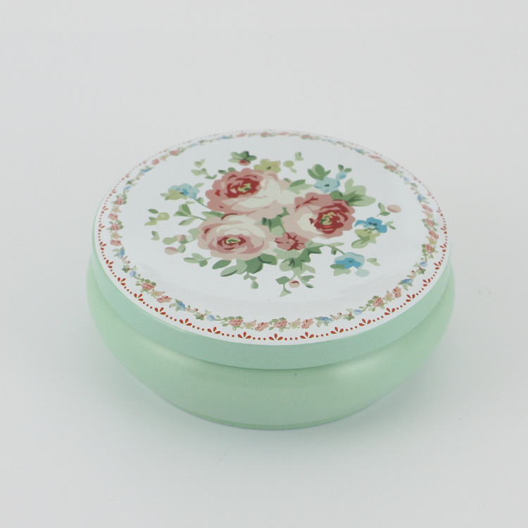 Wholesale happy candy box circular receiving box tinplate exquisite cookies and snacks receiving box manufacturers direct sales Wholesale happy candy box circular receiving box tinplate exquisite cookies and snacks receiving box manufacturers direct sales