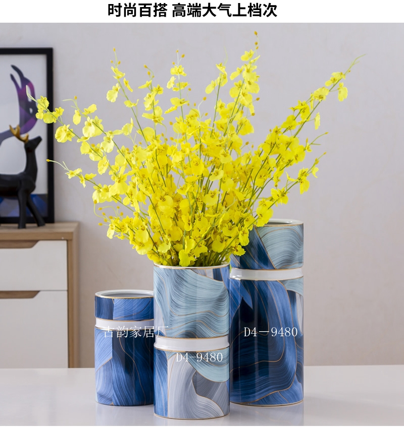 Guyun Factory Direct Blue Ribbon Ceramic Crafts Light Luxury Decoration Handmade Horse High Temperature Vase Candy Box