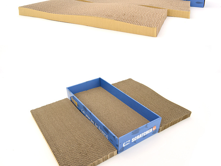 Leyoupai Boxed Double-Sided Three-Piece Flat Plate Cat Toy Cat Grinding Claw Cat-Related Products Corrugated Paper Cat Scratch Board