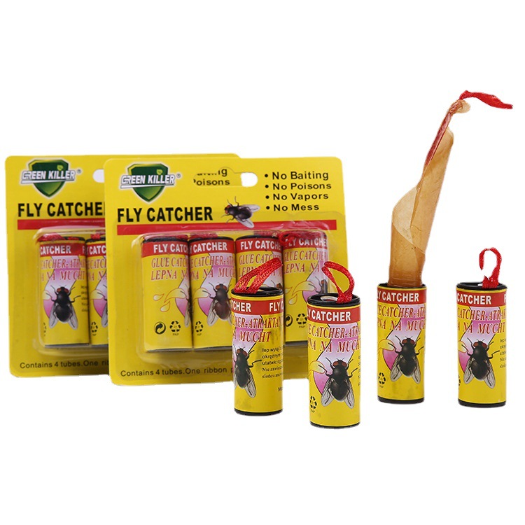 Factory Wholesale Fly Coil Strong Fly Paper Fly Trapping Sticky Fly Roll Fly Paper Fly Sticky Plate