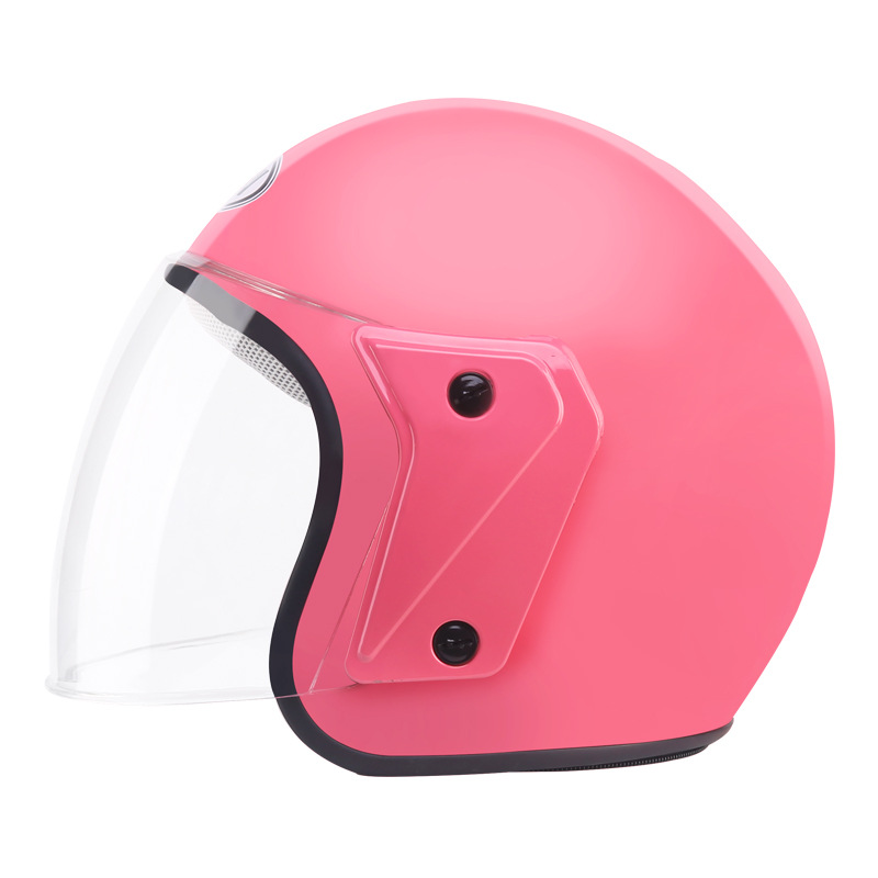 Motorcycle Helmet Male Electric Bicycle Helmet Female Four Seasons Half Helmet Winter Warm AntiFog Half Covered Helmet
