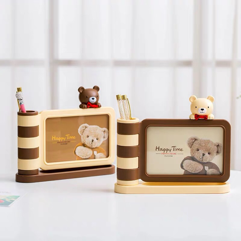 Children&#039;s Photo Frame Haotao Photo Frame HT-TF2308 Bear Pen Holder 6-Inch (2 Colors)