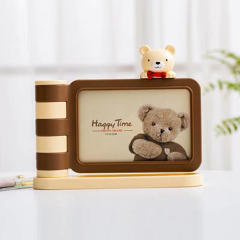 Children&#039;s Photo Frame Haotao Photo Frame HT-TF2308 Bear Pen Holder 6-Inch (2 Colors)