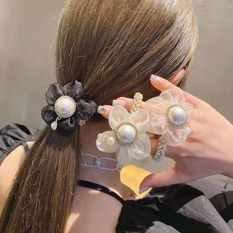 Headdress Organza SUNFLOWER Hair Band Girls Hair Band Hair Accessories Hair Ring Pearl Hair Rope Flower accessories