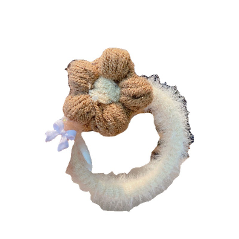 Flower accessories Small Flower Furry Hair Rope Gentle Good-looking Fairy Hair Band Simple Rubber Band Headdress Female