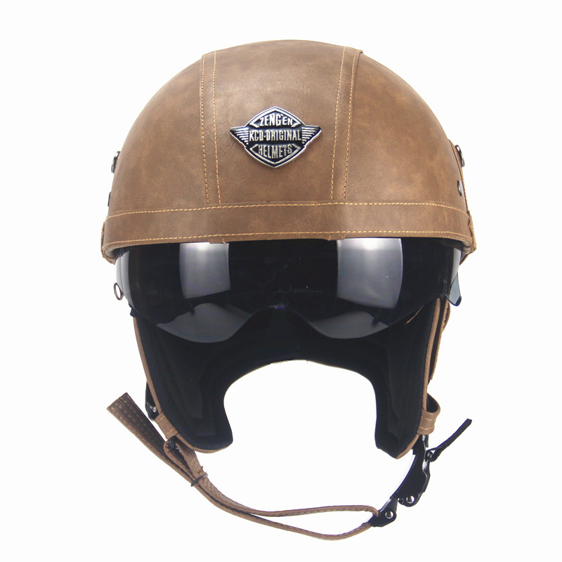 Cross-Border Retro Cool Electric Electromobile Helmet Half Helmet Pedal Locomotive Cruise Leather Helmet Prince Helmet Cross-Border Retro Cool Electric Electromobile Helmet Half Helmet Pedal Locomotive Cruise Leather Helmet Prince Helmet