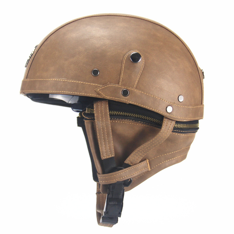 Cross-Border Retro Cool Electric Electromobile Helmet Half Helmet Pedal Locomotive Cruise Leather Helmet Prince Helmet Cross-Border Retro Cool Electric Electromobile Helmet Half Helmet Pedal Locomotive Cruise Leather Helmet Prince Helmet