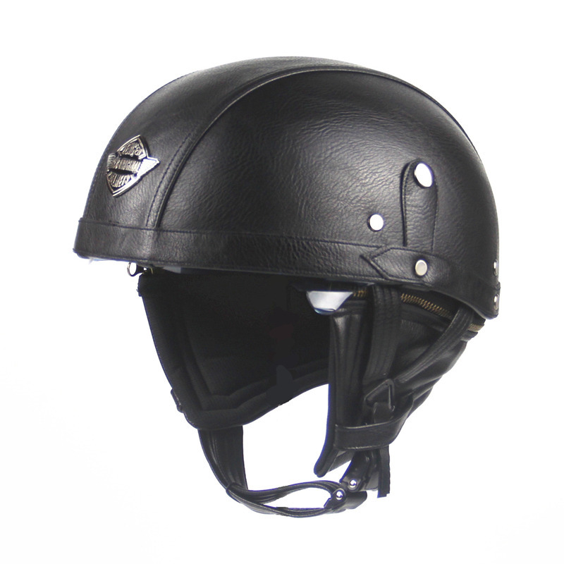 Cross-Border Retro Cool Electric Electromobile Helmet Half Helmet Pedal Locomotive Cruise Leather Helmet Prince Helmet Cross-Border Retro Cool Electric Electromobile Helmet Half Helmet Pedal Locomotive Cruise Leather Helmet Prince Helmet