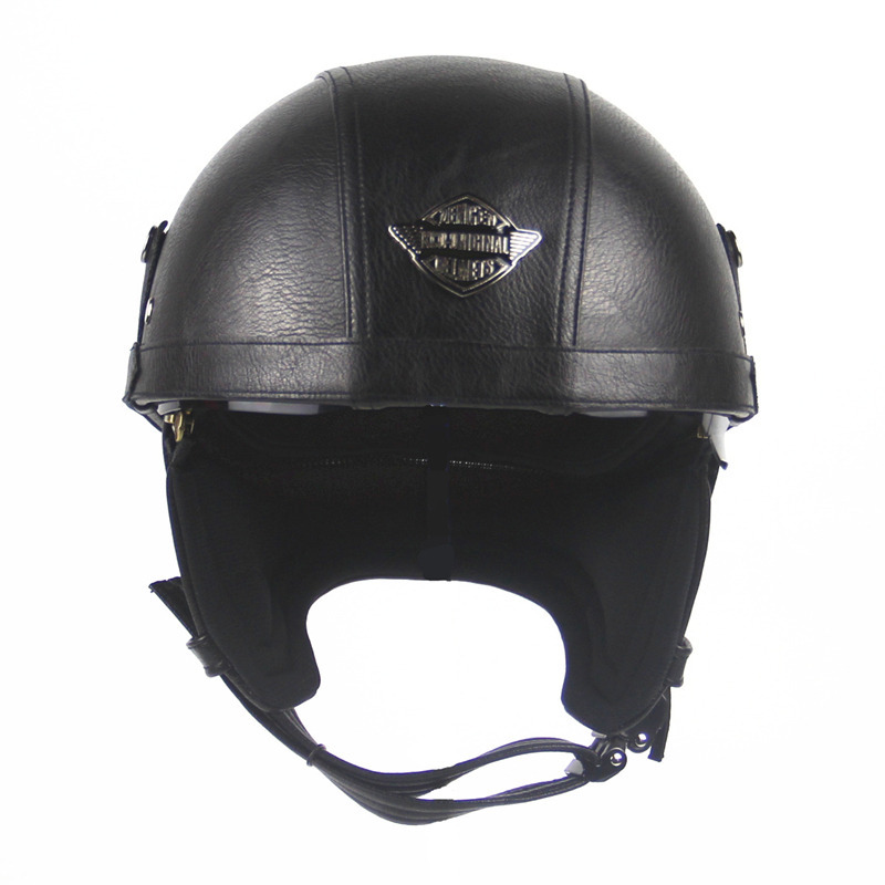 Cross-Border Retro Cool Electric Electromobile Helmet Half Helmet Pedal Locomotive Cruise Leather Helmet Prince Helmet Cross-Border Retro Cool Electric Electromobile Helmet Half Helmet Pedal Locomotive Cruise Leather Helmet Prince Helmet