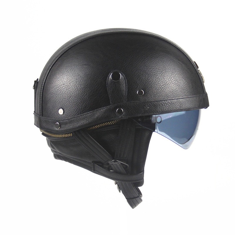 Cross-Border Retro Cool Electric Electromobile Helmet Half Helmet Pedal Locomotive Cruise Leather Helmet Prince Helmet Cross-Border Retro Cool Electric Electromobile Helmet Half Helmet Pedal Locomotive Cruise Leather Helmet Prince Helmet