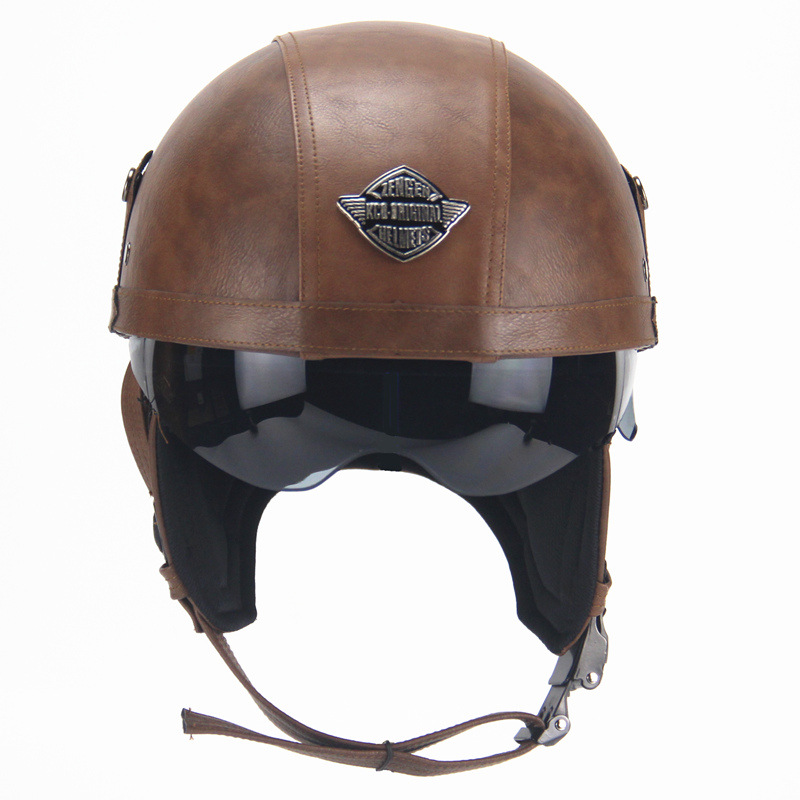 Cross-Border Retro Cool Electric Electromobile Helmet Half Helmet Pedal Locomotive Cruise Leather Helmet Prince Helmet Cross-Border Retro Cool Electric Electromobile Helmet Half Helmet Pedal Locomotive Cruise Leather Helmet Prince Helmet